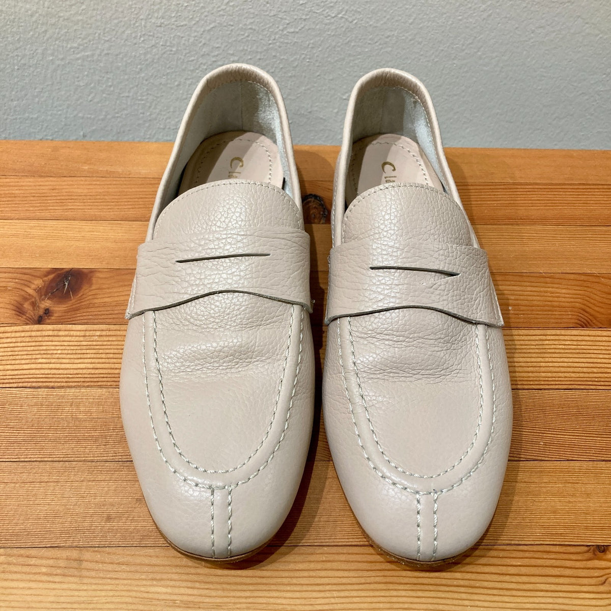 La Canadienne Beige Leather Slip On Penny Loafers Shoes - Sz 38.5 / 8.5 - 0124KG