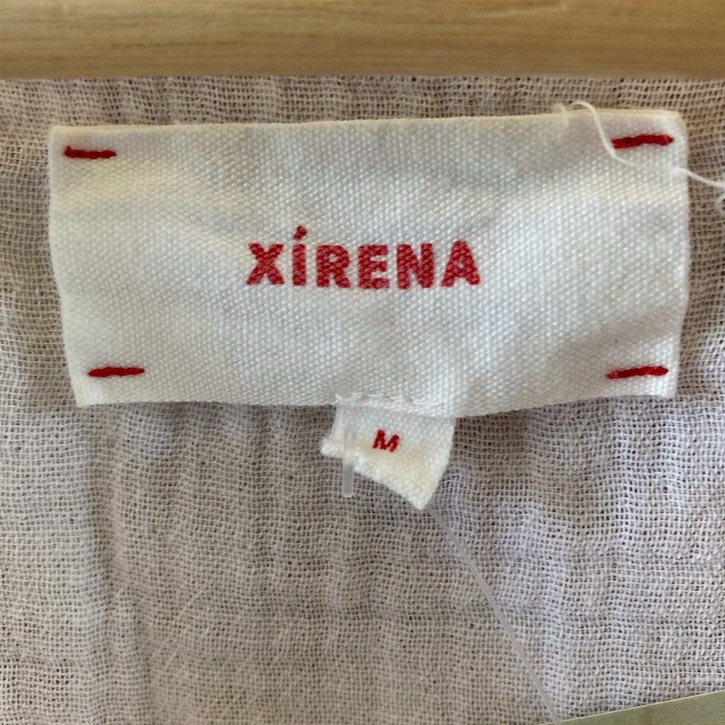Xirena White Gauze Cotton V Neck Short Sleeve Boxy Shirt Top - Size M - 4427SC