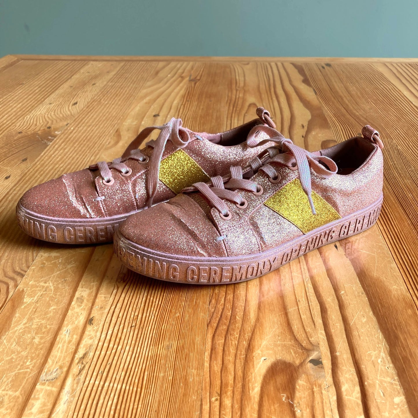 Opening Ceremony Pink Glitter La Cienga Sneakers Shoes - Size 38 / 7.5 - 1203TR