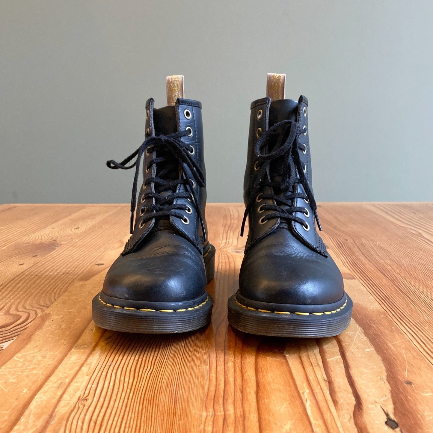 7 - Dr. Martens Black Vegan Leather 1460 Felix Combat Boots 0410KB