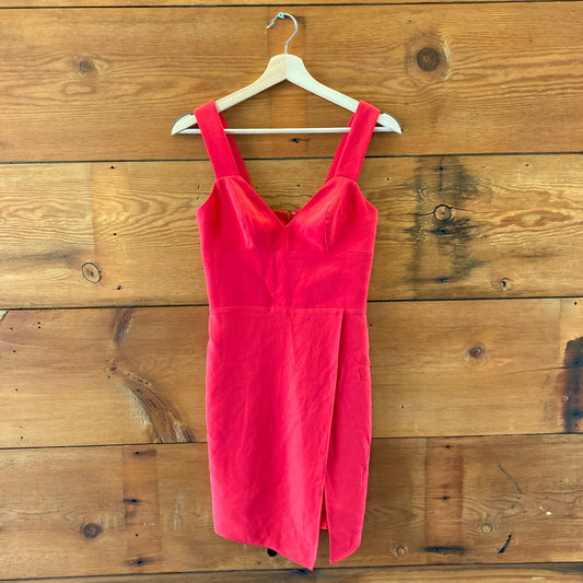 Amanda Uprichard Red V-Neck Mini Slit Front Dress - Size P / XS - 1112MH