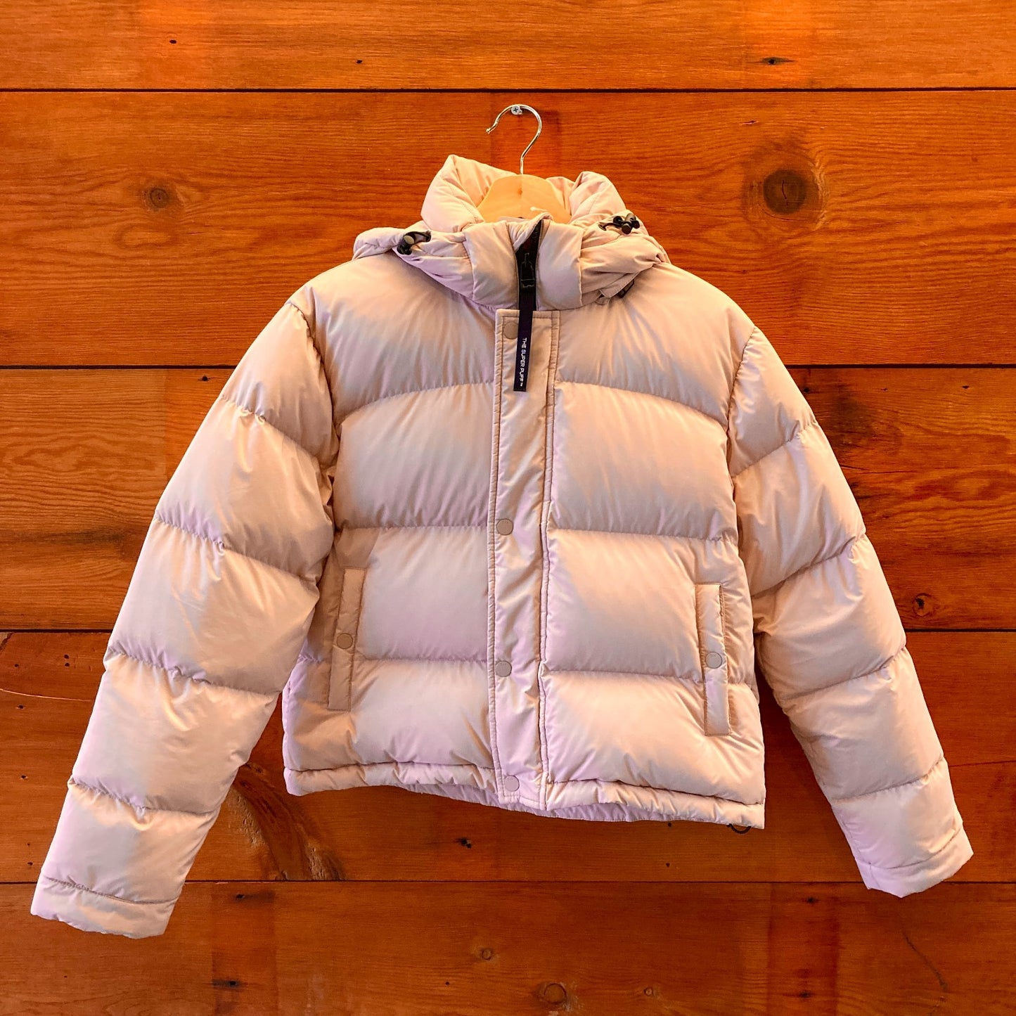 XS - TNA Aritzia Tan Super Puff Shorty 700 Down Hooded Puffer Jacket 0518AF