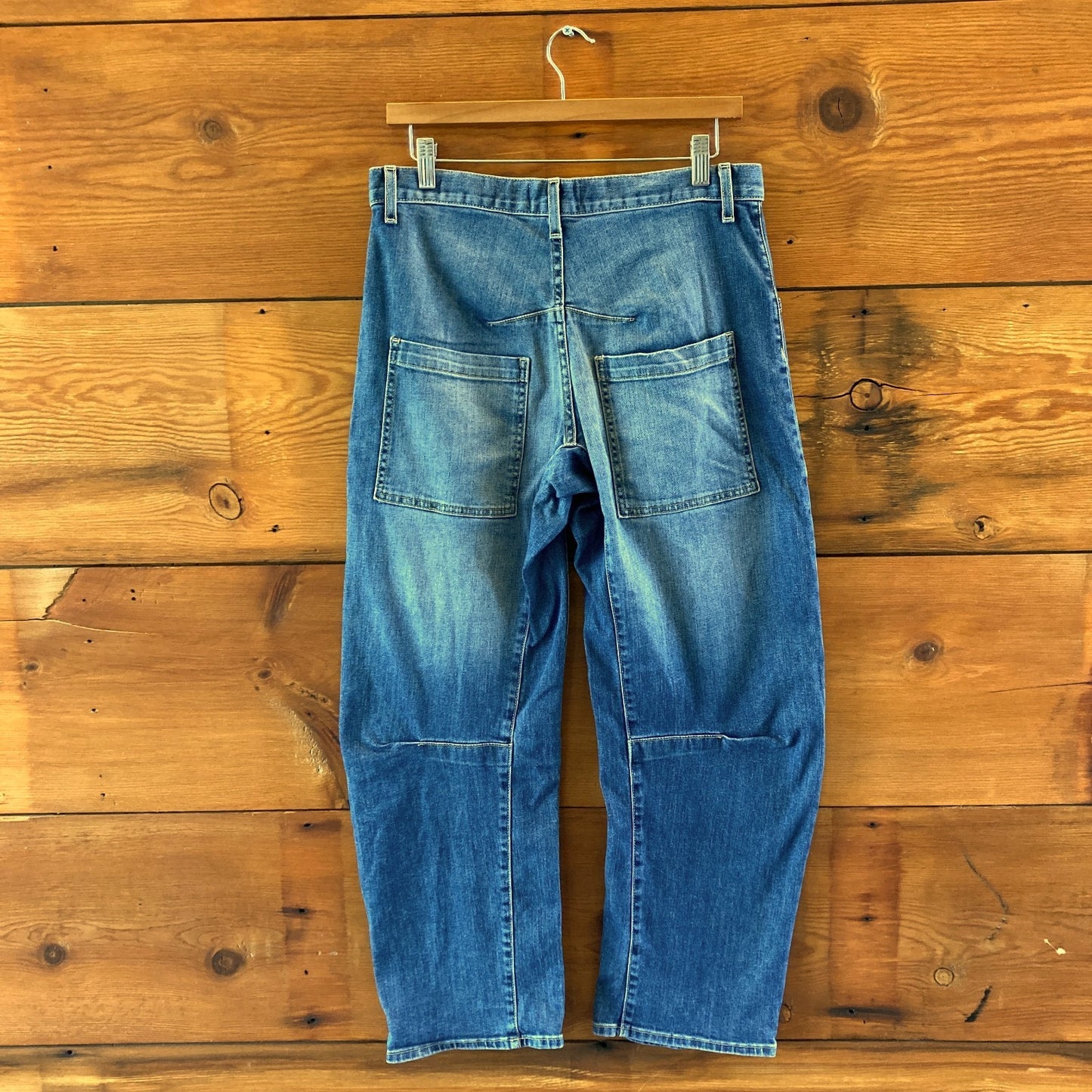 Nili Lotan $395 Shon Classic Wash Bowleg Barrel Leg Jeans - Size 27 - 0209SB