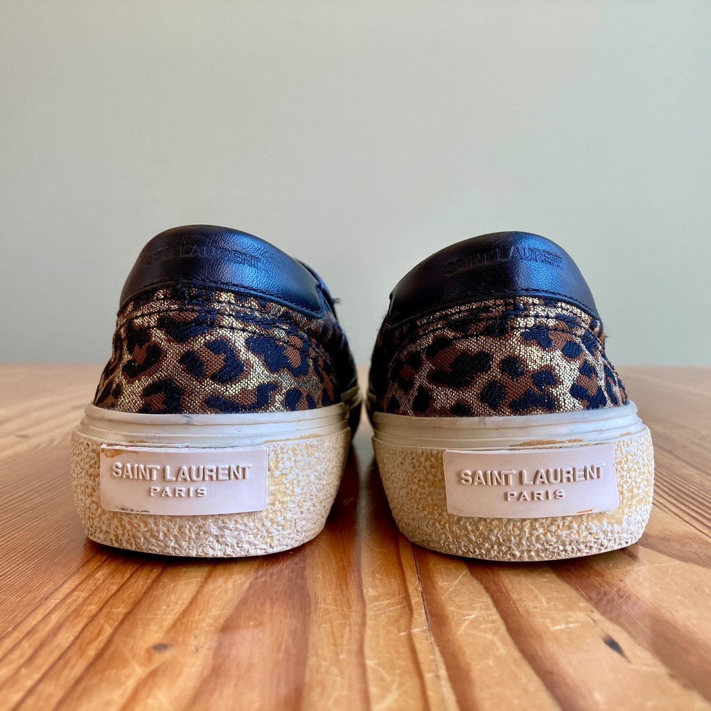 Saint Laurent Metallic Leopard Print Venice Shoes - Size 37 / 6.5 US - 0425KN