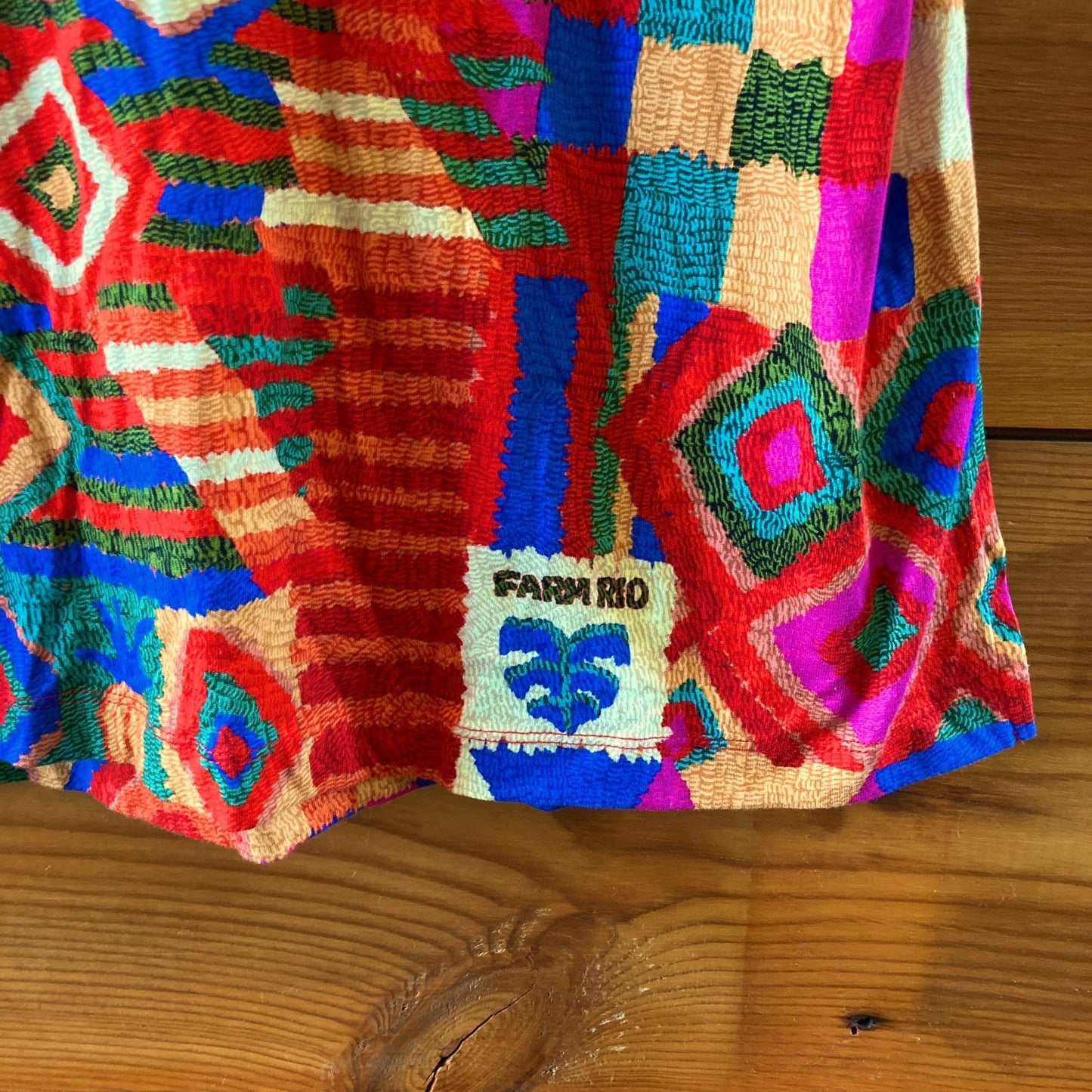 Farm Rio $135 Summer Patches Vibrant Mid Length T Shirt Dress - Size XL - 0218NM