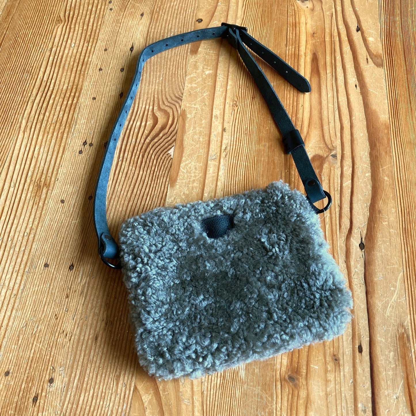 YBH Your Bag of Holding Brown Shearling Leather Belt Bag Fanny Pack - 0312IG