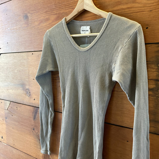 Rudy Jude Cement Waffle knit Scoop Neck Long Sleeve Shirt Top - Size S - 0312IG