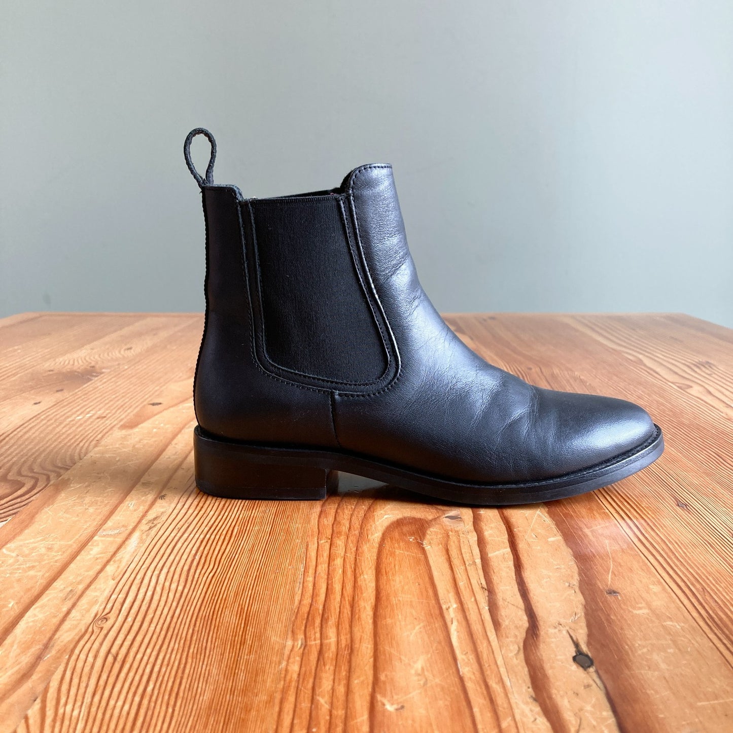 8.5 - Thursday $160 Black Leather Chelsea Duchess Ankle Boots NEW w/ Box 0908LB