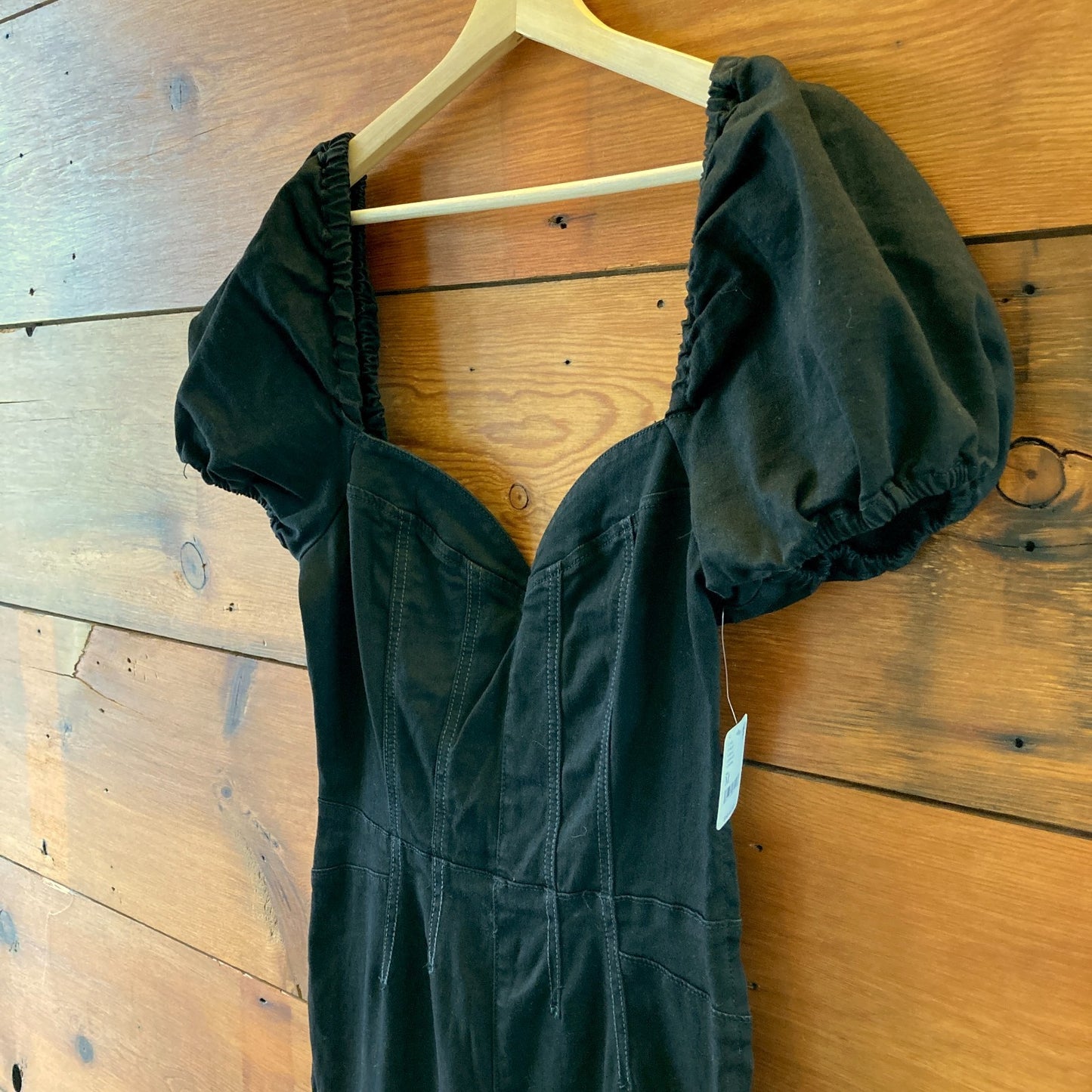 We the Free People Black Short Sleeve Flare Leg Jumpsuit - Size M - NEW - 0718MS