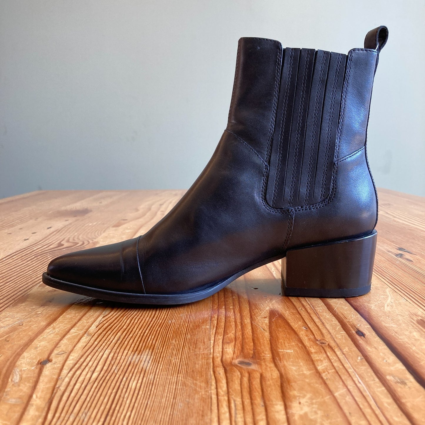 Vagabond Black Smooth Leather Marja Ankle Boots - Size 39 / 9 - 0511DR