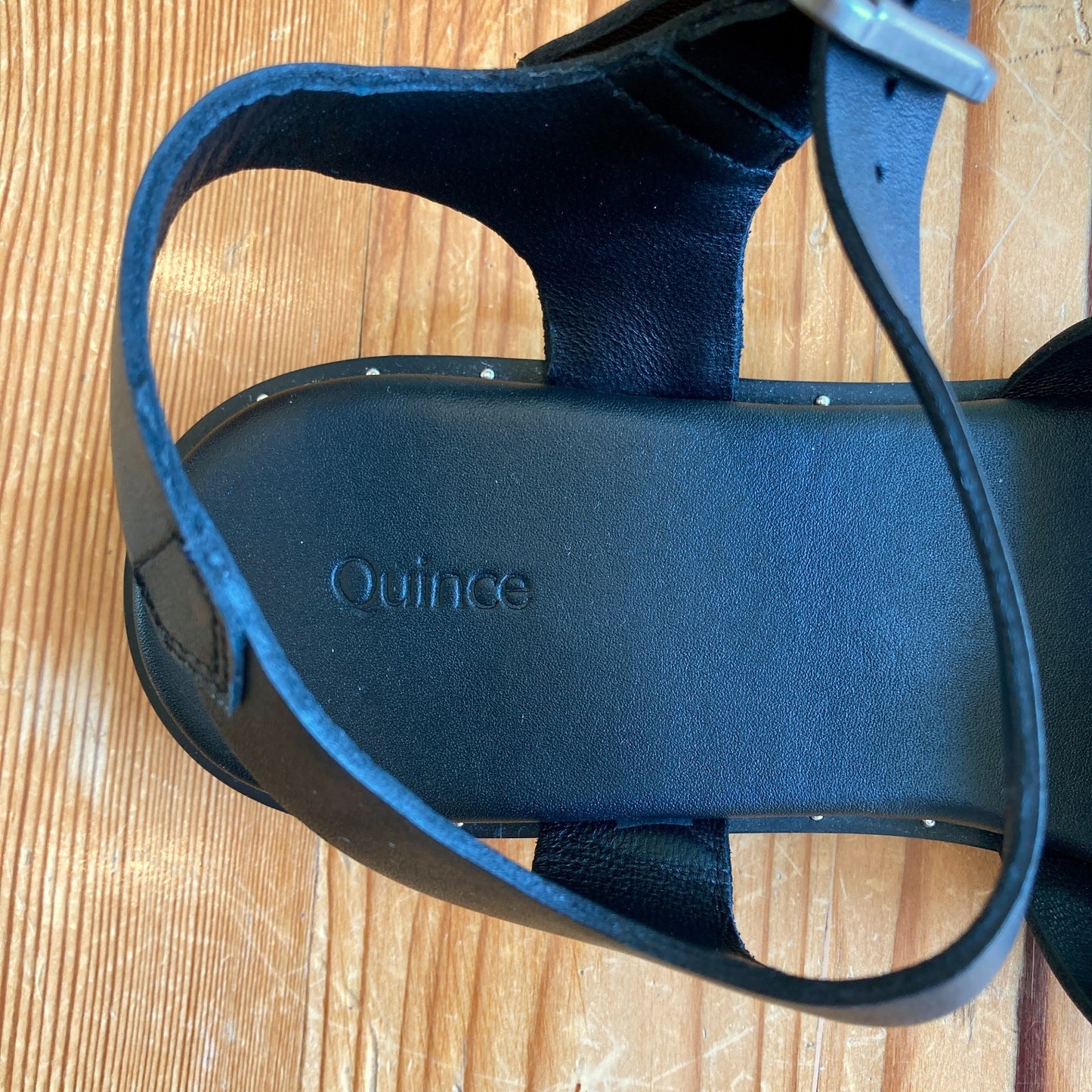Quince Black Italian Leather Fisherman Sandals Shoes - Size 9 - 0209AS