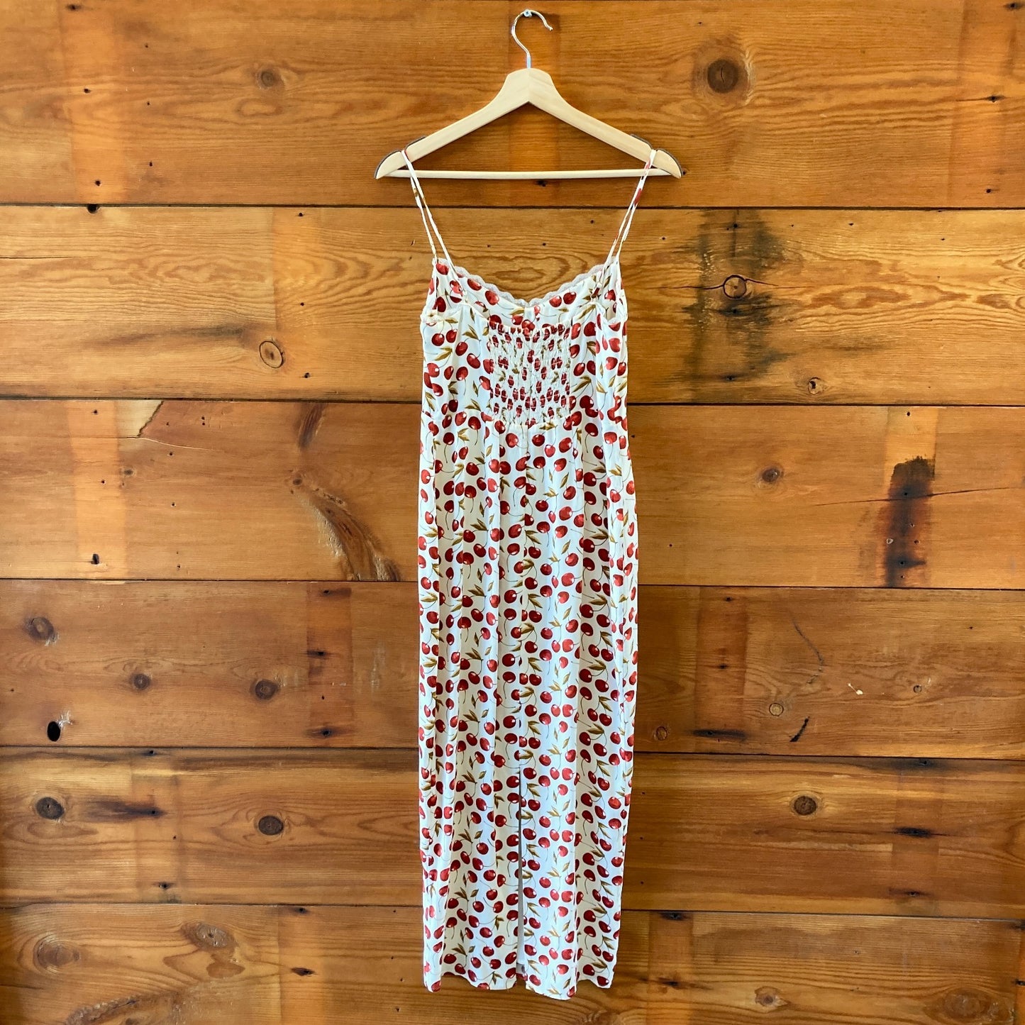 Reformation Cherry Pattern Sleeveless Midi Length Dress - Size 4 - 0816TB