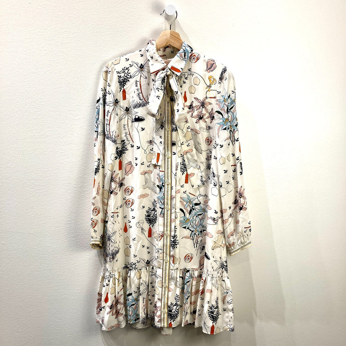 Tory Burch NEW $498 Ivory Poetry Of Things Cora Dress - Size 4 - 1017SC