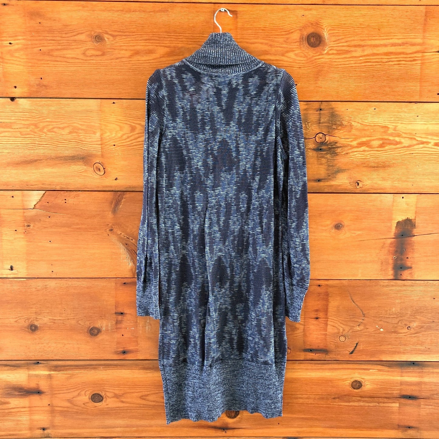 S - A Detacher Indigo Knit Long Sleeve Turtleneck Sweater Dress 0313AH