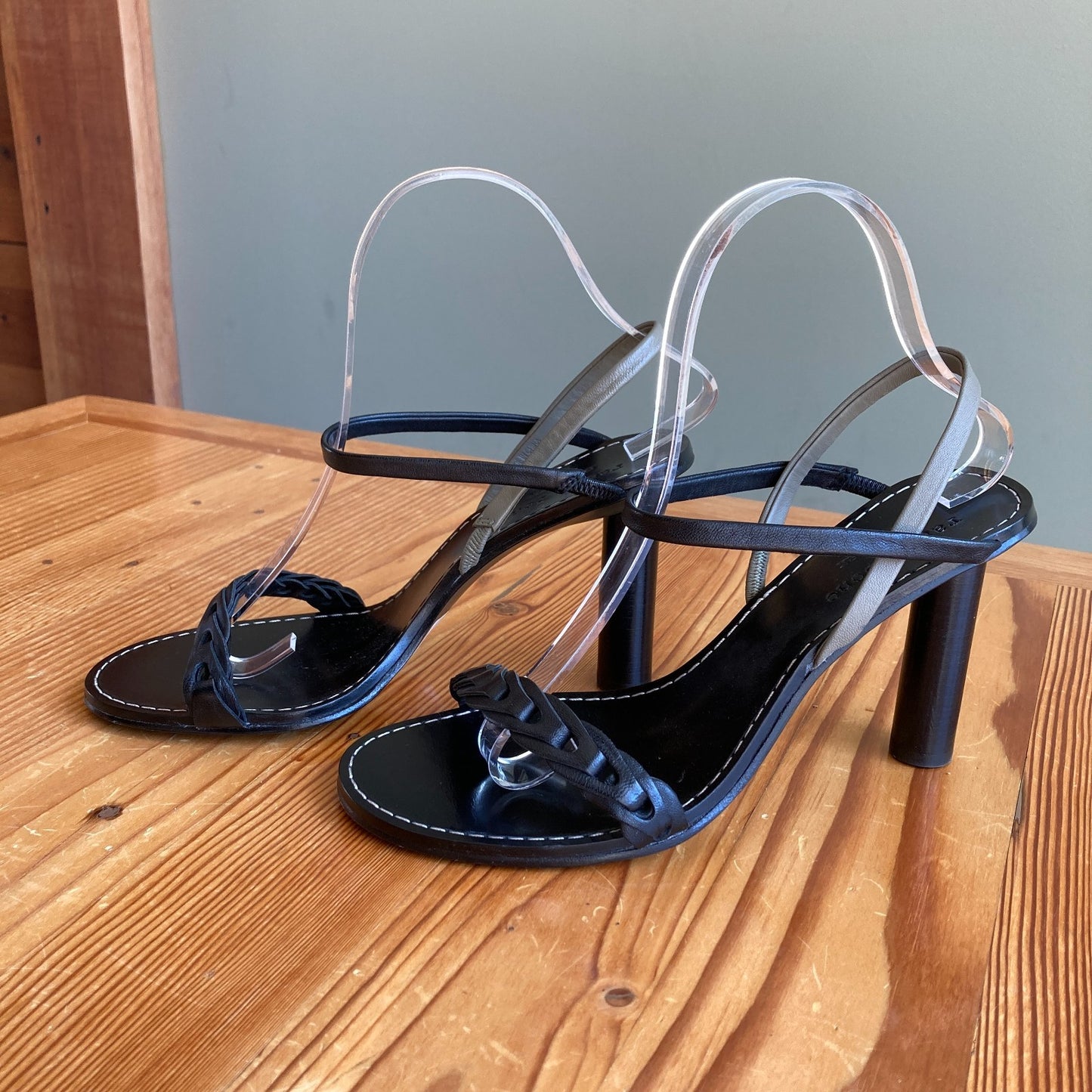 Rag & Bone Black Braided Leather Heels Sandals NEW 0816TB - Size 38/7.5 - 0816TB