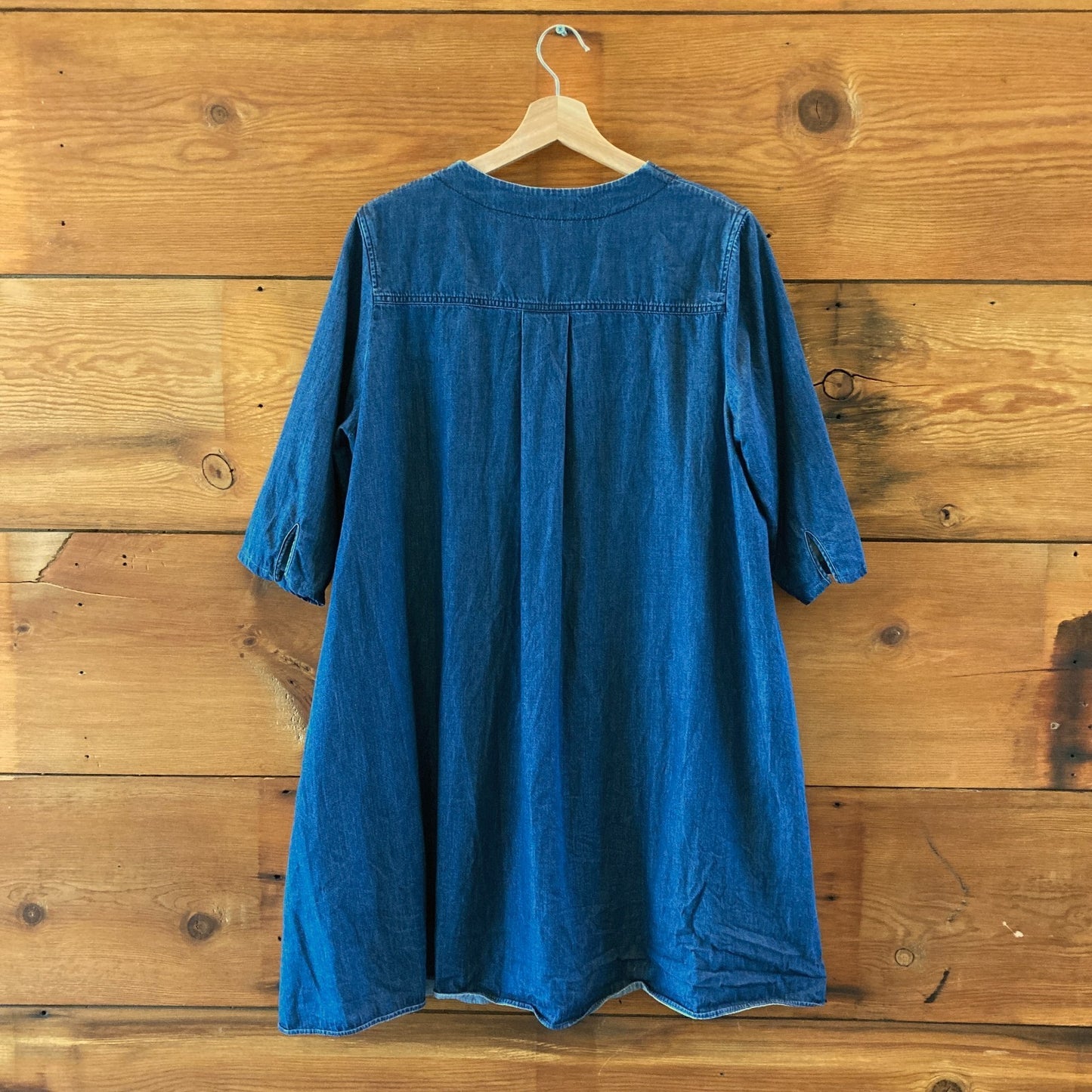 COS Dark Wash Denim Button Front Short Sleeve Shirt Dress - Size 12 - 1228KM