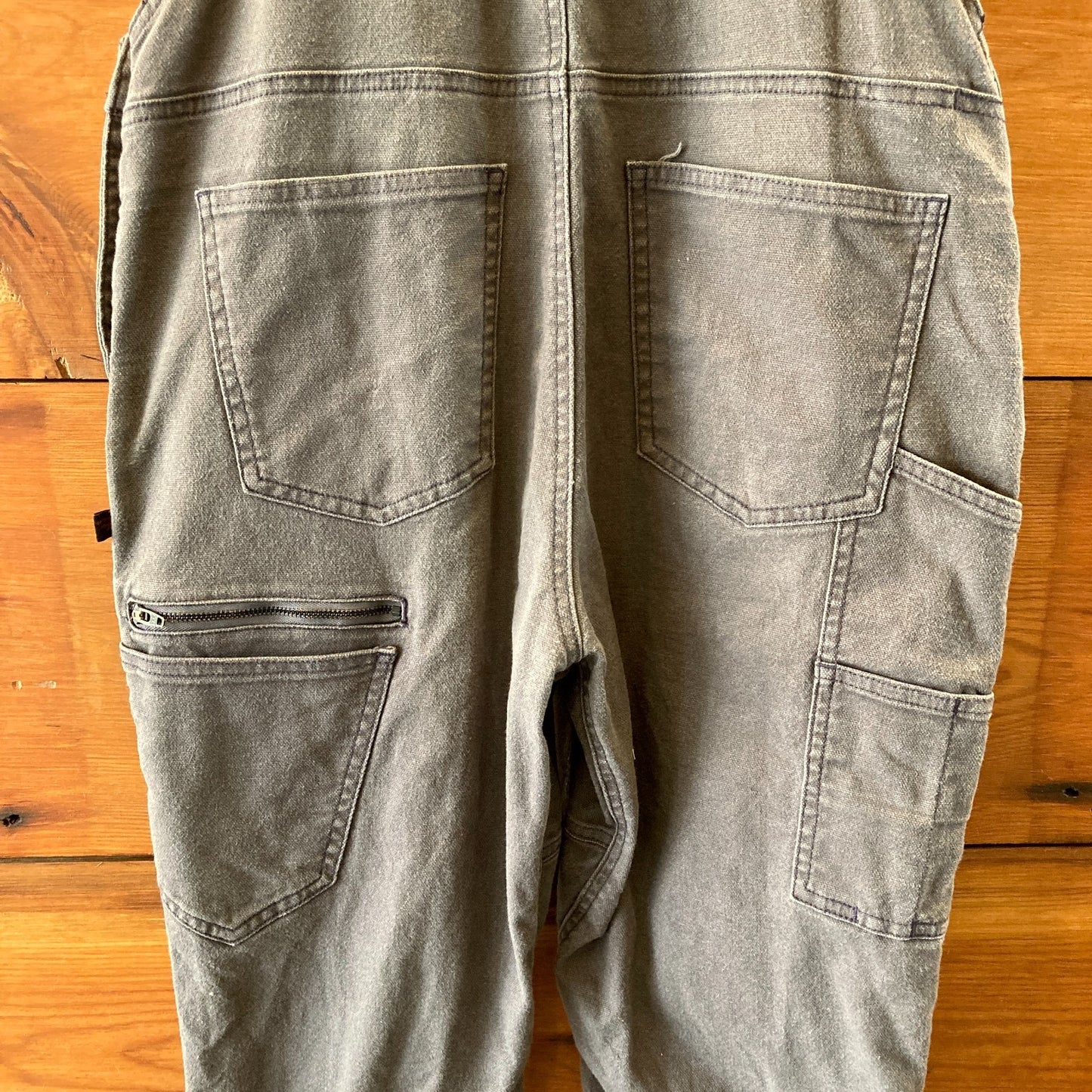 Dovetail Gray Canvas Freshly Reinforced Knees Overalls - Size 12 / 32 - 1209SH
