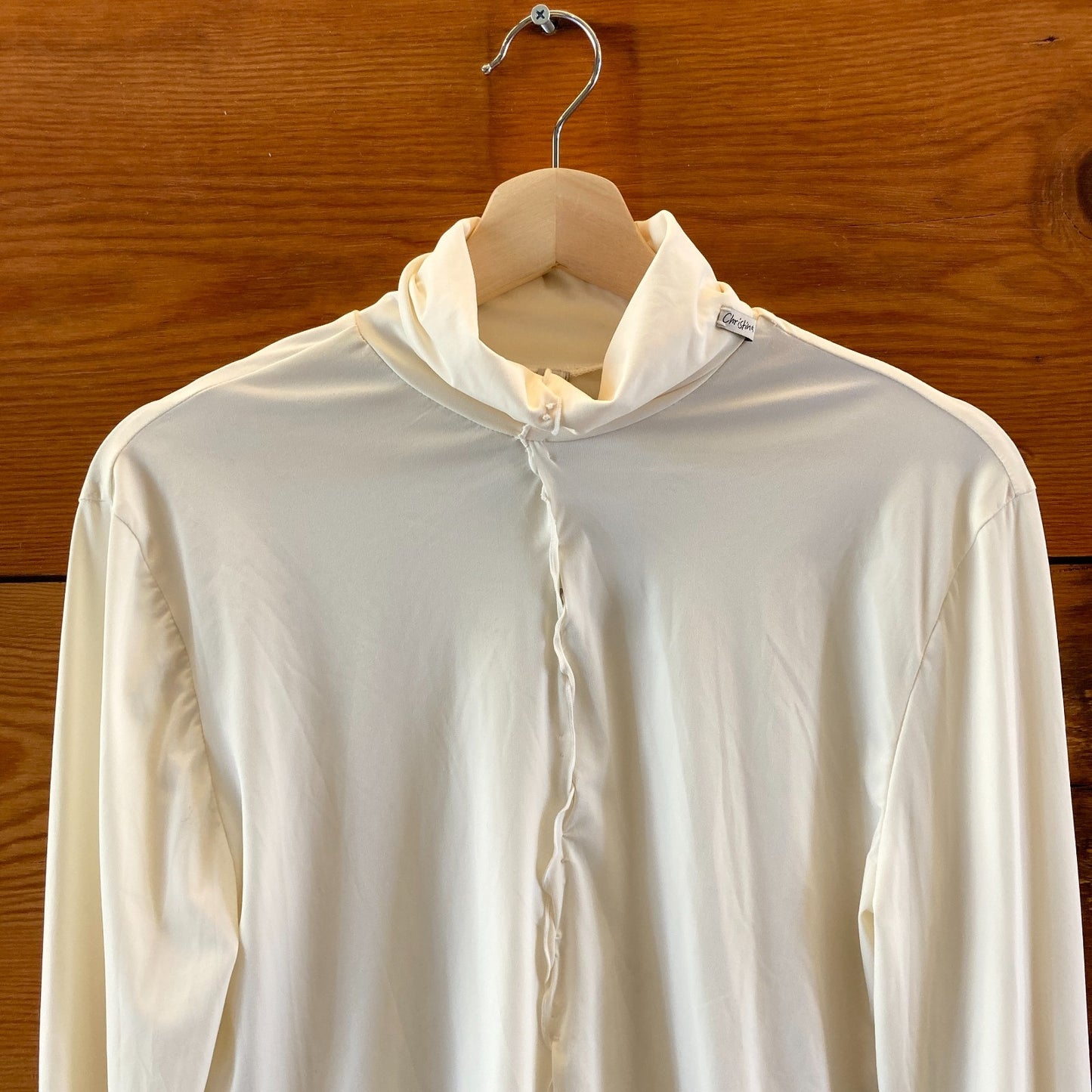 Christina Seewald Ivory Long Sleeve Stretch Fit Turtleneck Top - Size L - 0106KA