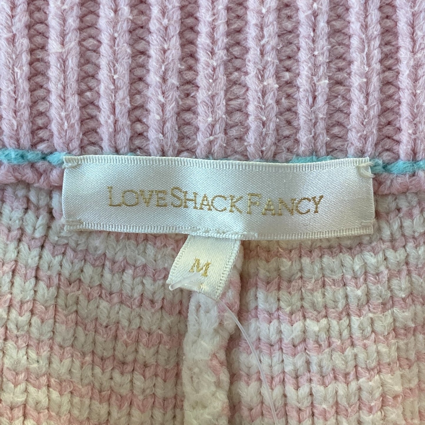 Love Shack Fancy White Chabela Knit Heart Joggers Pants - Size M - 1011SC