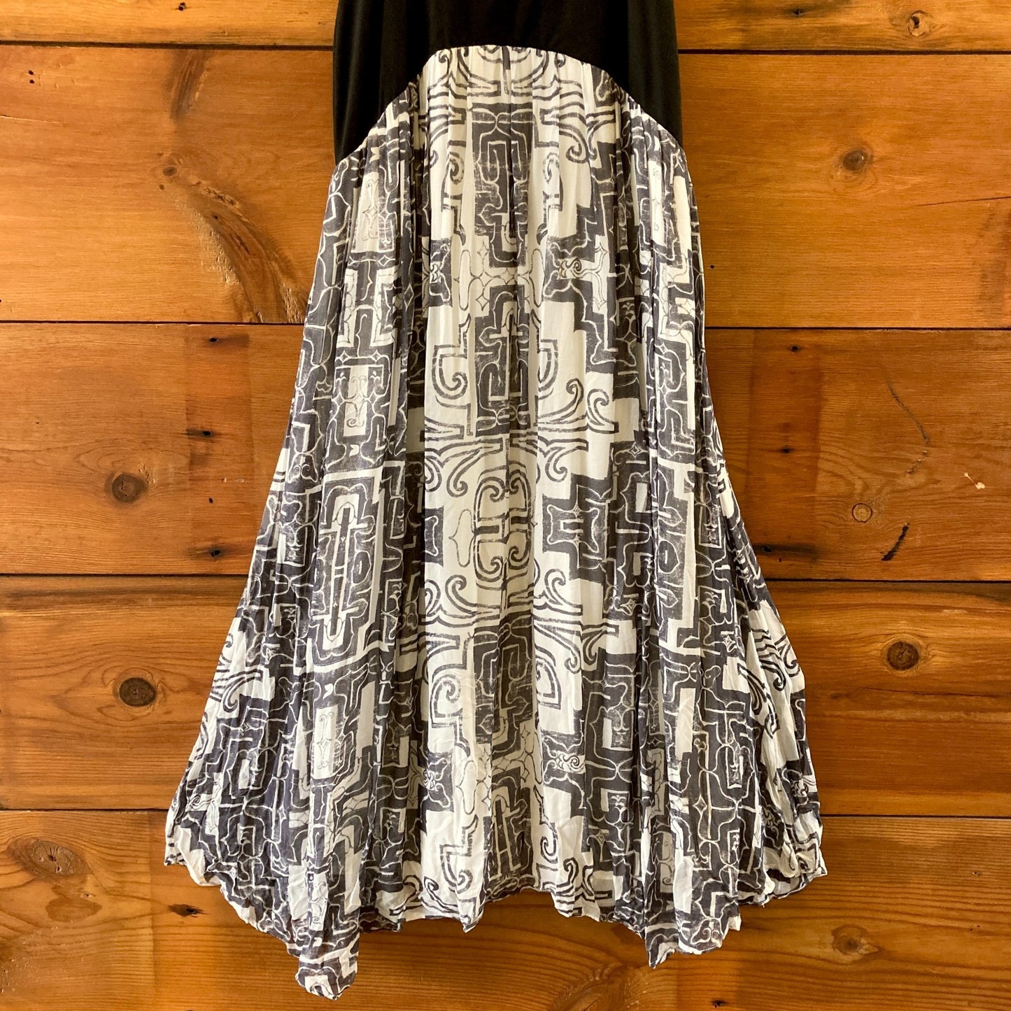 by Anthropologie NEW Black Pattern Scoop Neck Maxi Dress - Size M - 0610MB