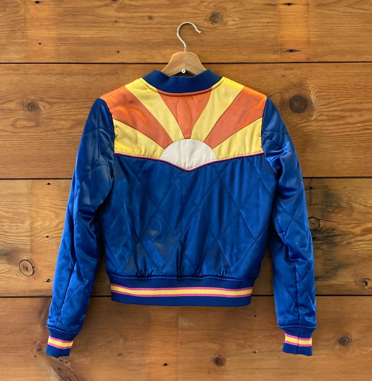 S - Classic Rock Couture Navy Blue Rising Sun Original Bomber Jacket 0305JB