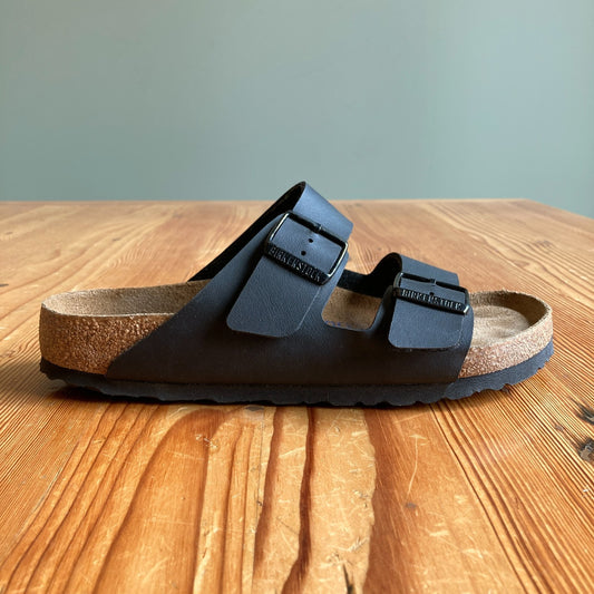 Birkenstock Black Leather Arizona Slide Sandals - Size 40 / 9.5 - 1105AR