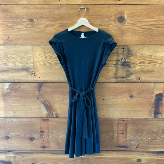 Pact Black NEW Short Sleeve Fit & Flare Organic Cotton Dress - Size M - 0323AP
