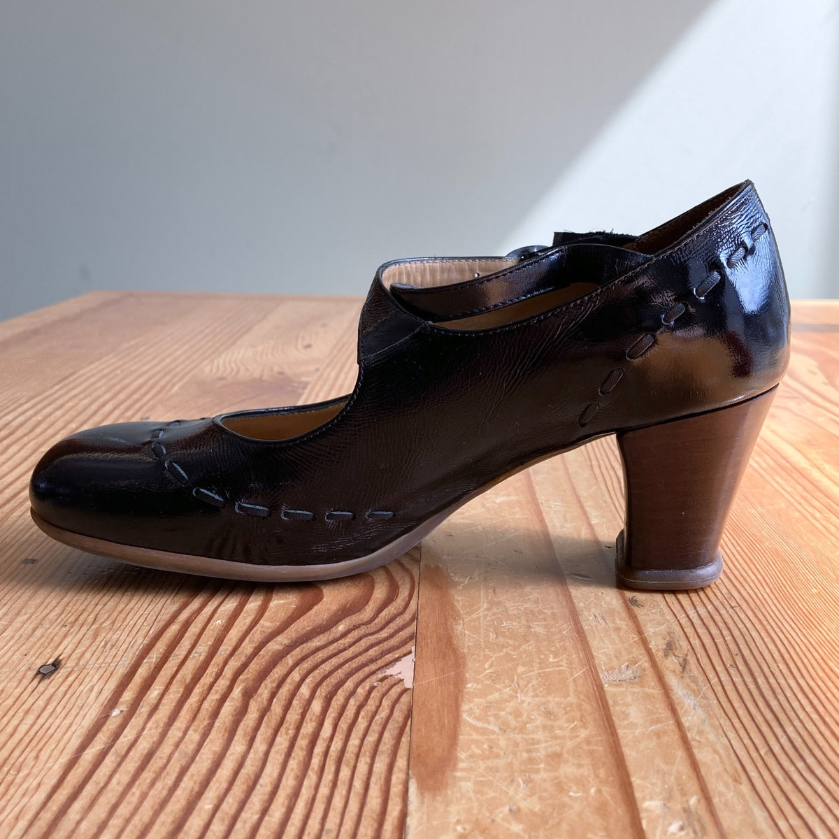 John Fluevog Vintage Black Minstrel Mary Jane Heels - Size US 9 / UK 6 - 1223NM