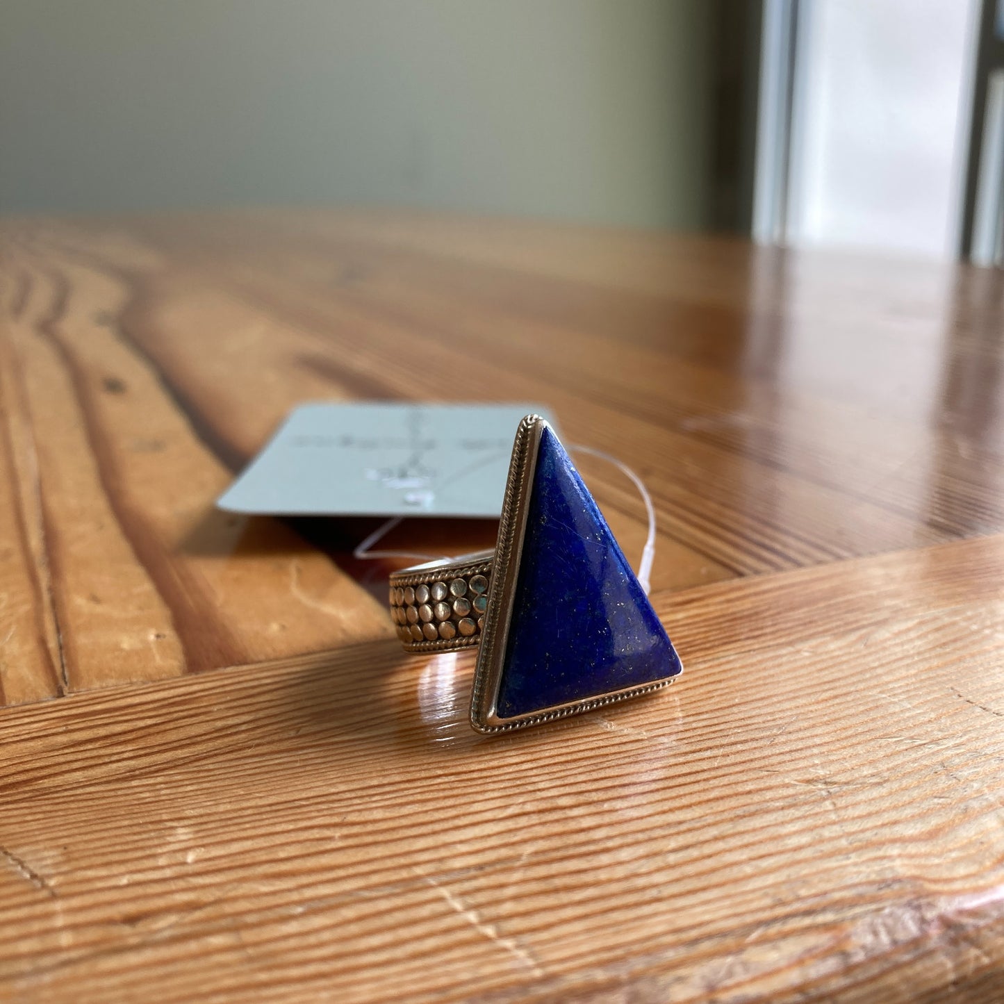 Anna Beck Sterling Blue Stone Triangle Cocktail Ring - Size 7 - NEW - 0716MD