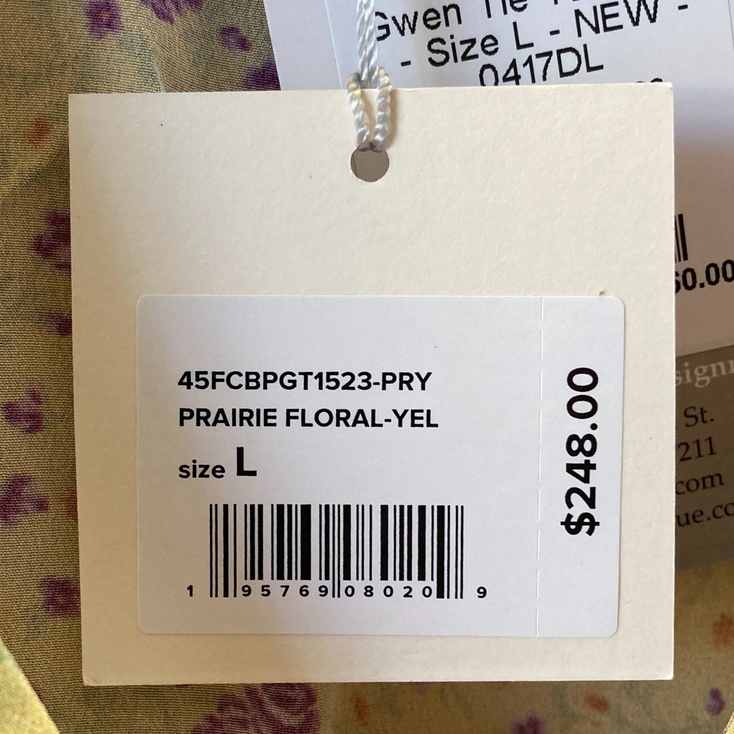 Favorite Daughter Yellow Floral Silk Gwen Tie Tank Top - Size L - NEW - 0417DL