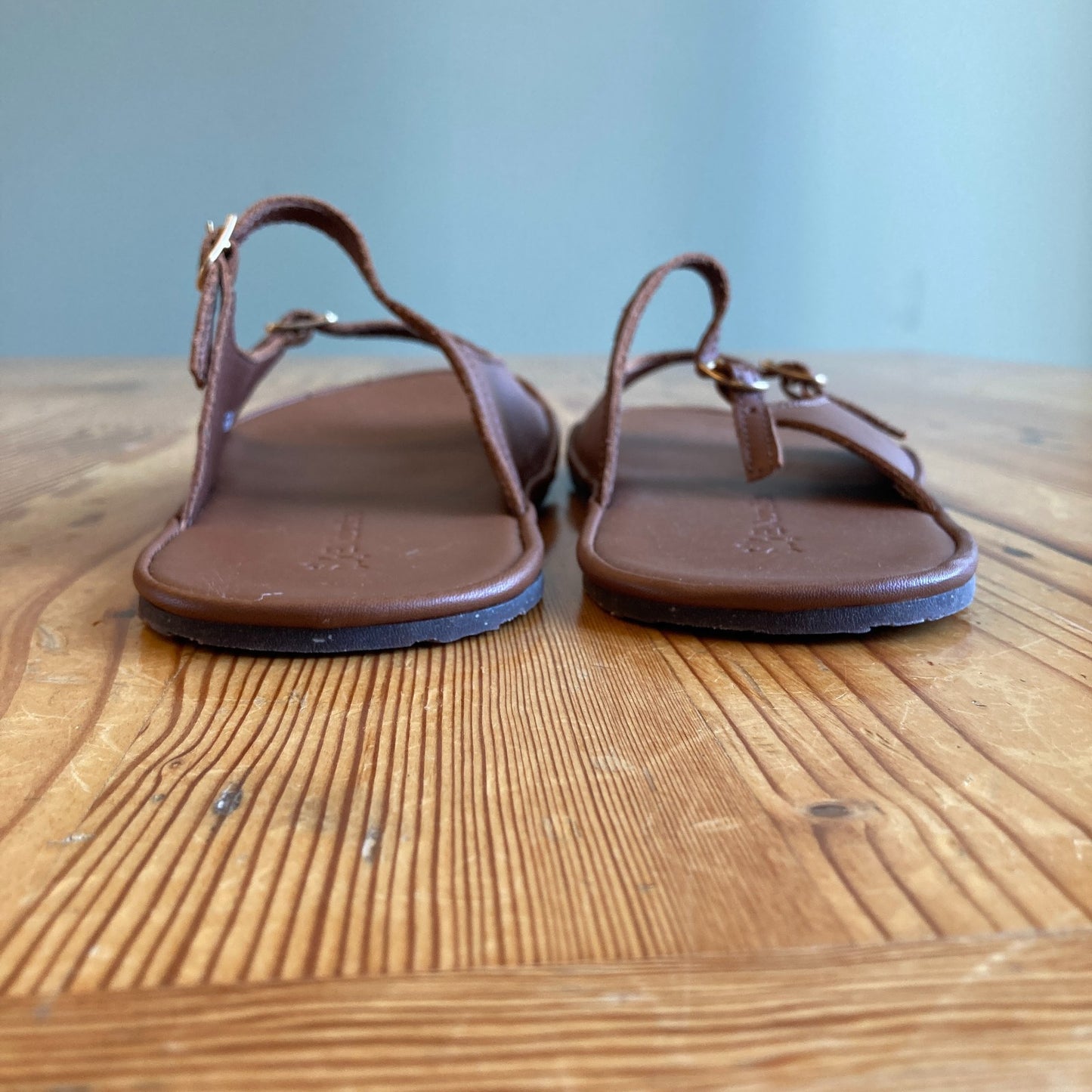 El Naturalista Brown Nappa Leather Bare Sandals NEW w/ Box - Size 38 - 0627LH