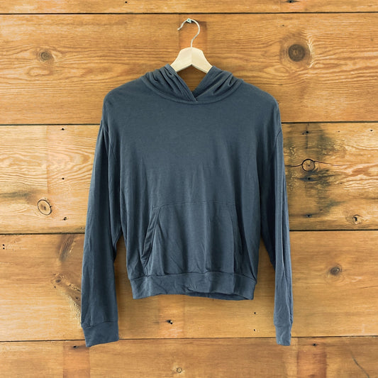 Unbound Merino Dark Gray Pullover Hoodie Hooded Sweatshirt - Size S - 1125KG