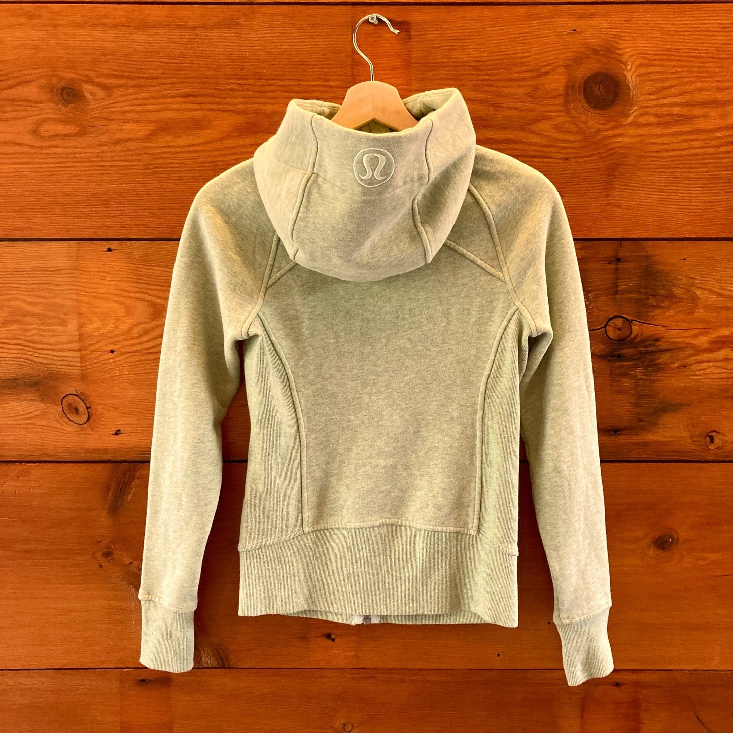 Lululemon Heather Green Soft Zip Front Scuba Hoodie Sweatshirt - Size 0 - 0703SC