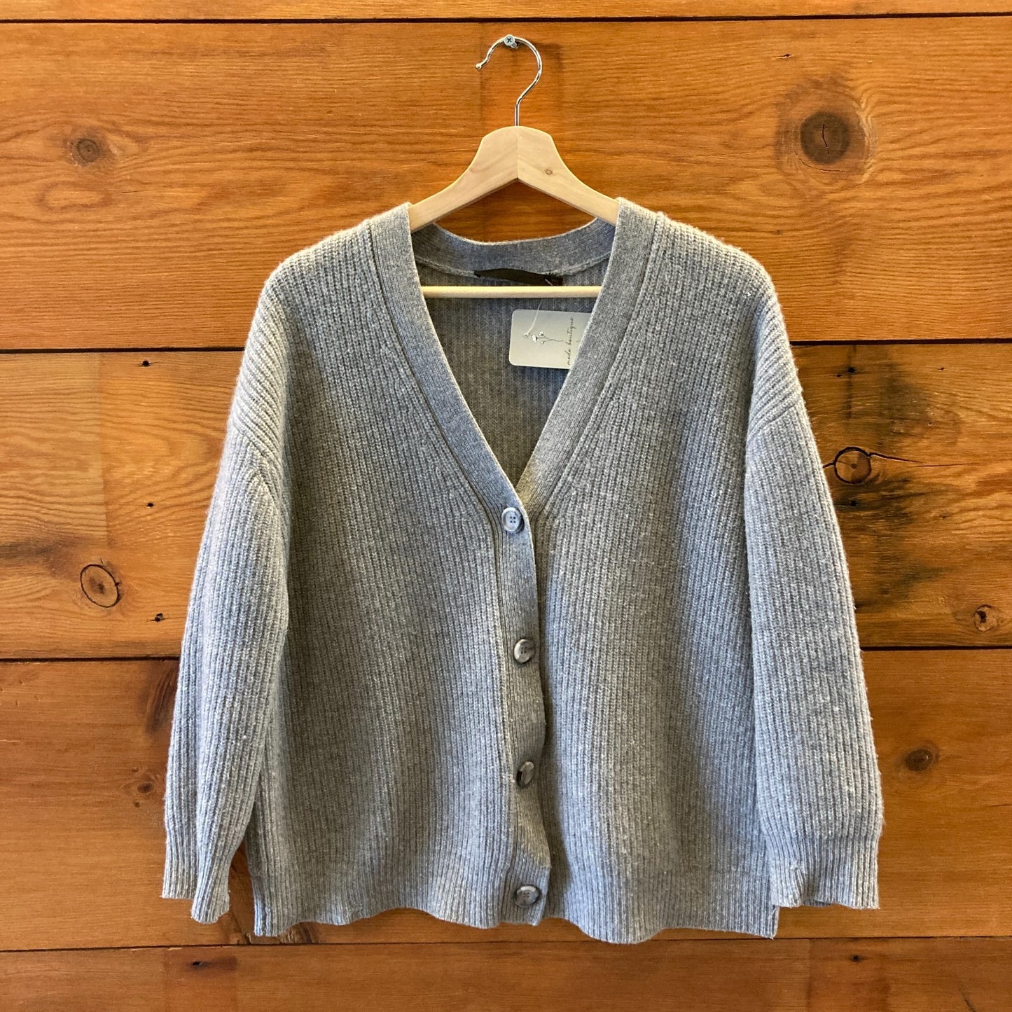 Jenni Kayne Gray Ribbed Knit 100% Cashmere Cardigan Sweater - Size XXS - 0916VB