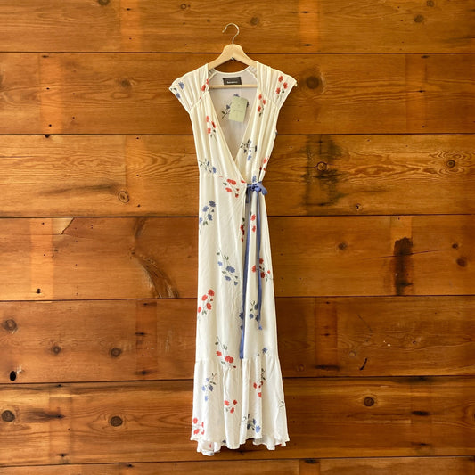 Reformation White Floral Print Sleeveless Haven Maxi Dress - Size XS - 0313SH