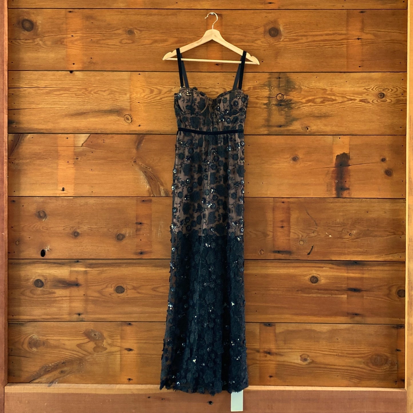 For Love & Lemons Black Lace Beatrice Beaded NEW Maxi Dress - Size S - 0426CR