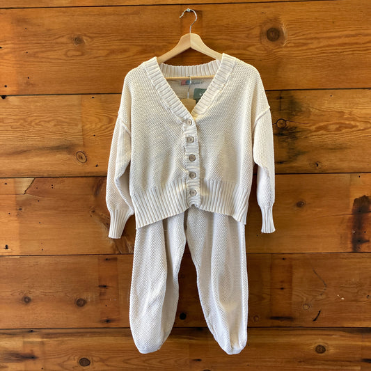 FP Beach Free People Oat Textured Hailee Sweater & Pants Set - Size XS - 0313SH