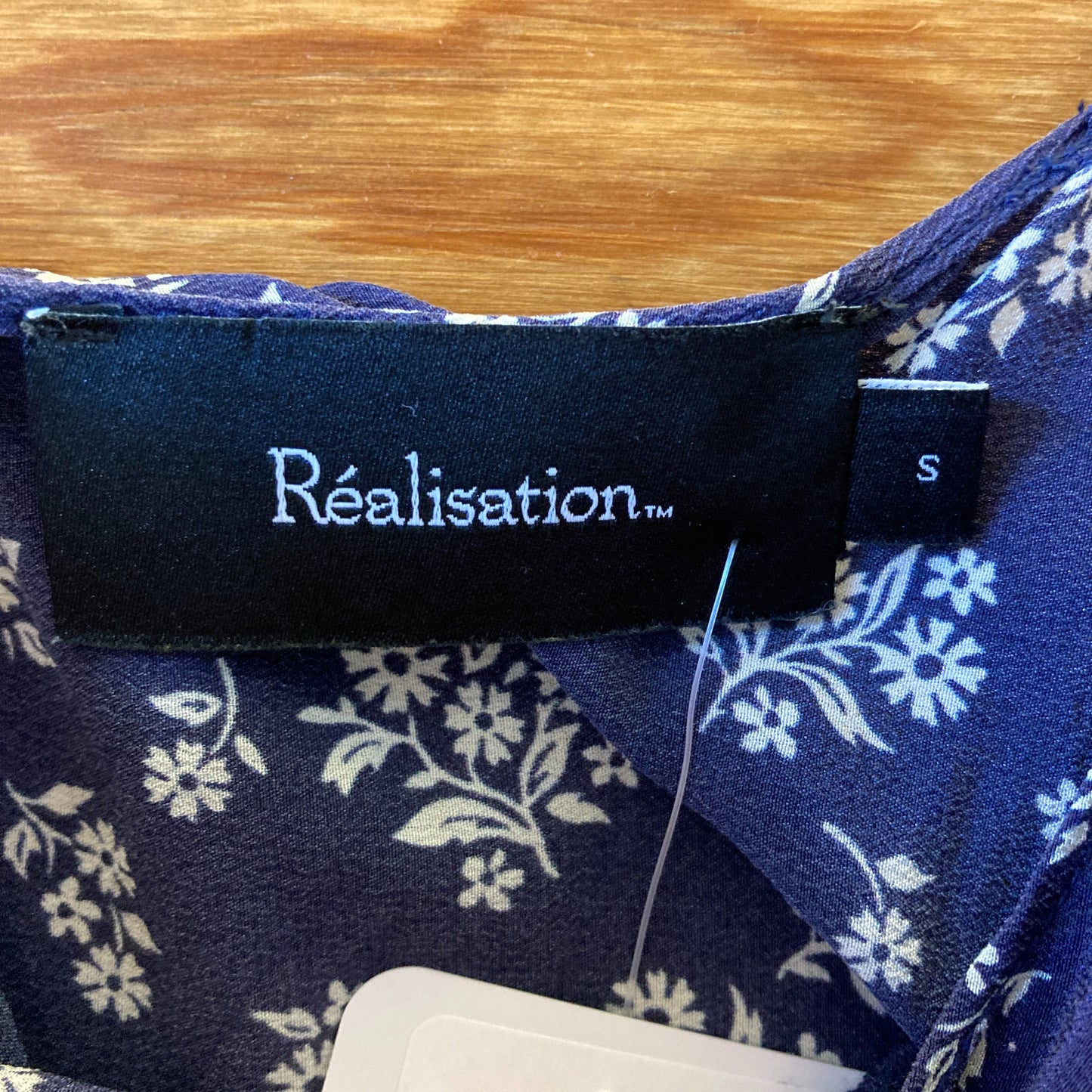Realisation Par $250 Saffron Navy Floral Iggy Silk Midi Dress - Size S - 0717SM