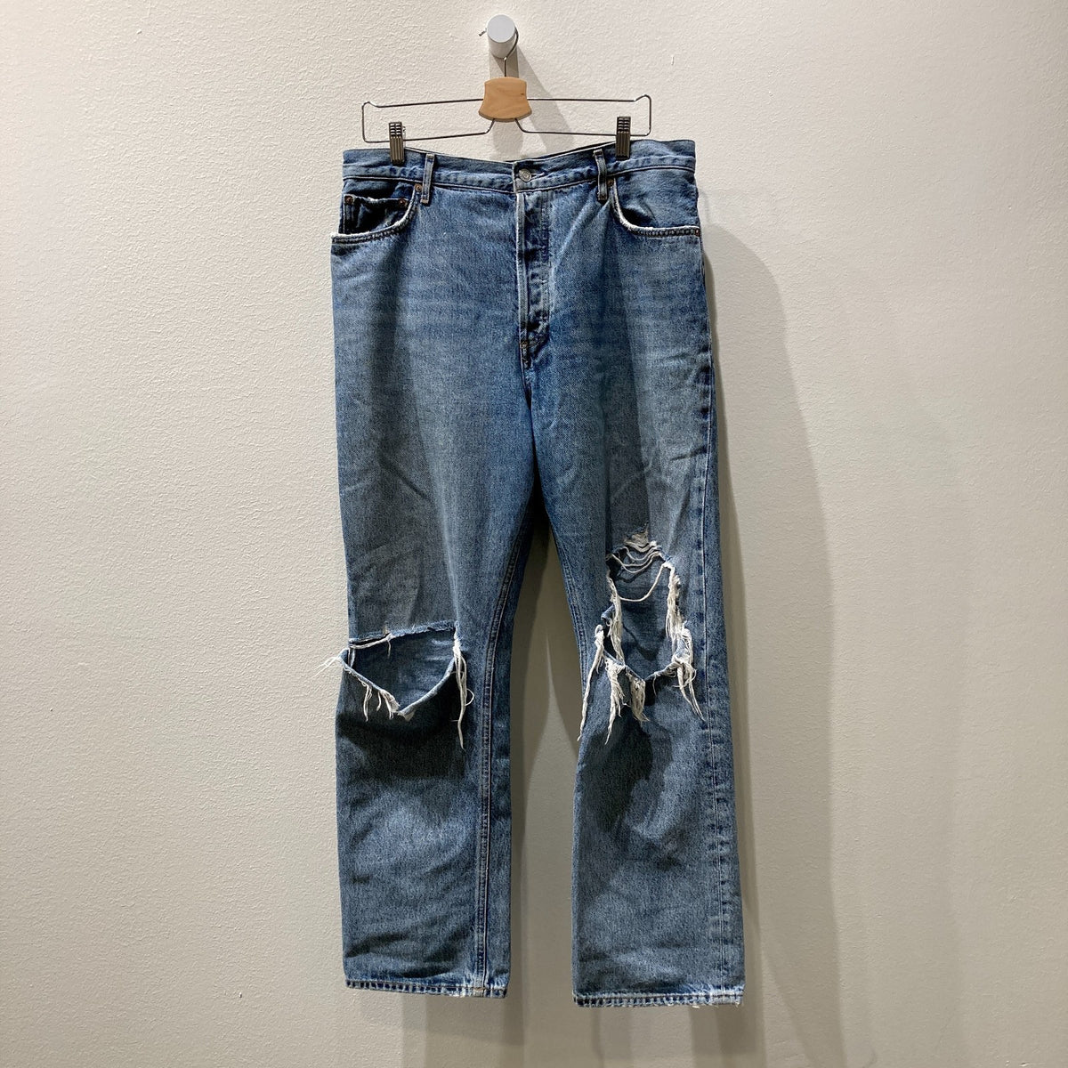 AgoldE 90's Pinch Distressed High Rise Straight Leg Jeans - Size 34 - 715ES