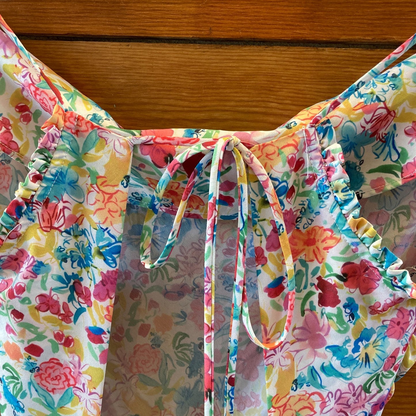 For Love & Lemons Floral Ruched Open Back Leah Dress - Size XXS - NEW - 0515CJ