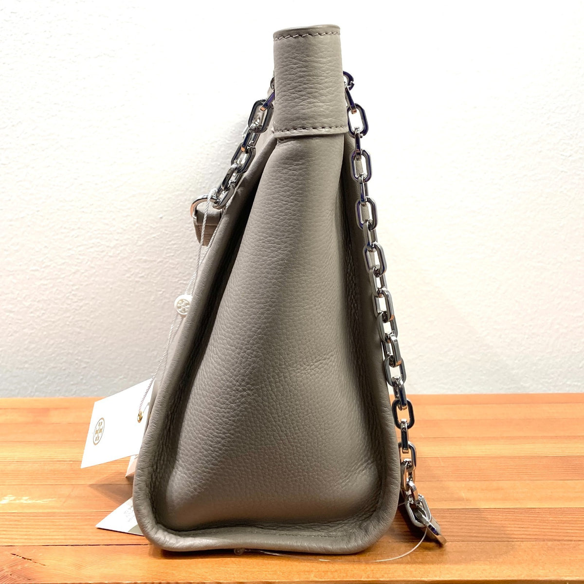 Tory Burch $475 French Gray Britten Satchel Purse Bag NEW - 1017SC