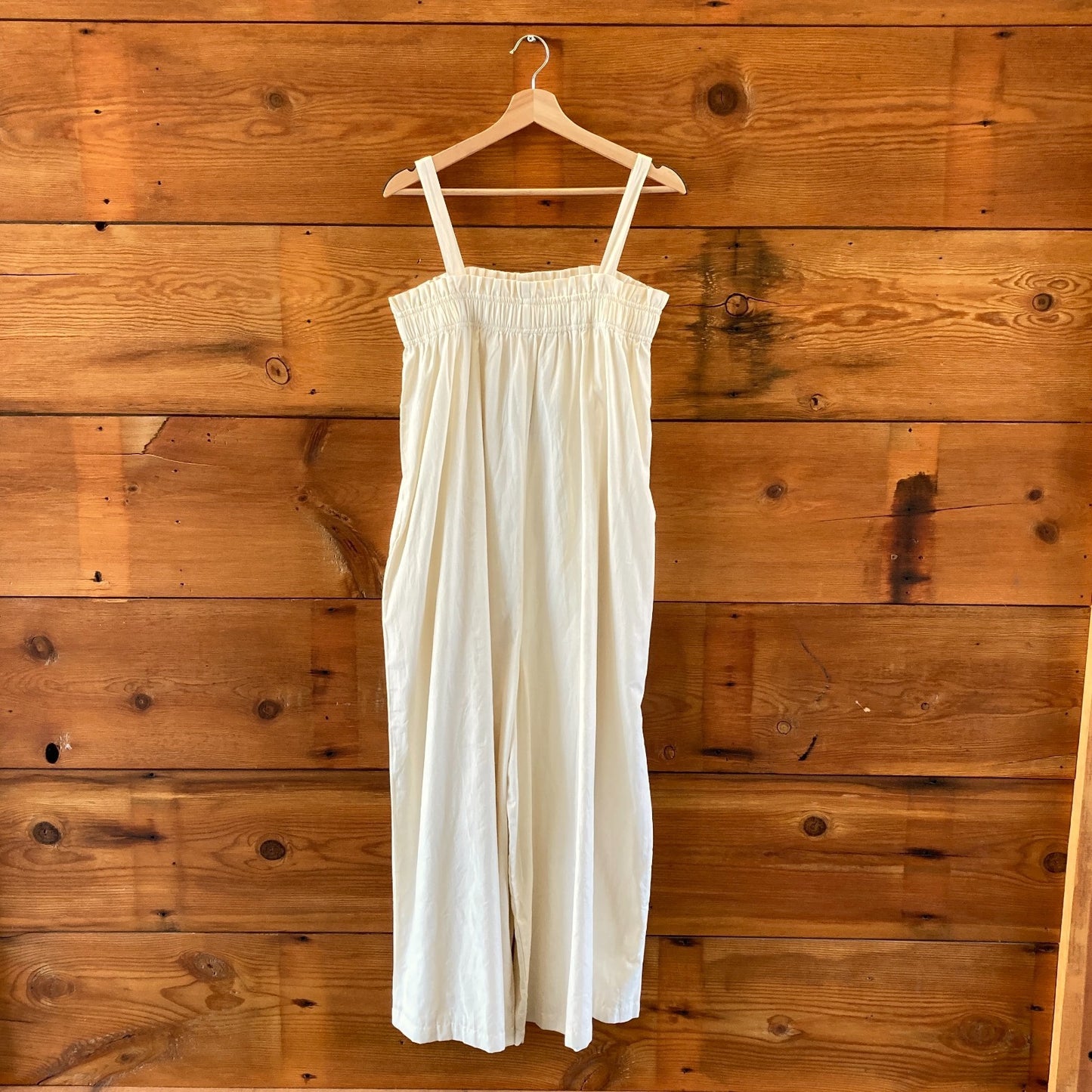 Laude the Label $202 Cream Wide Leg Cotton Laurel Jumpsuit - Size M / L - 0316CK
