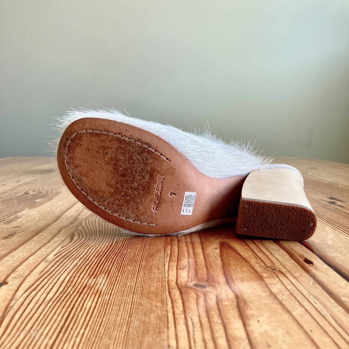 Rachel Comey $450 Pony Hair Wooden Heel Bose Clogs Shoes Slides - Sz 7 - 1125EA