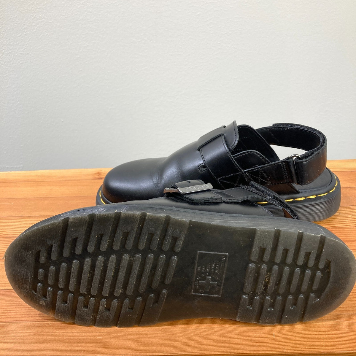 Dr Martens Black Smooth Leather Jorge II Slingback Mules Shoes - Size 8 - 0102ST