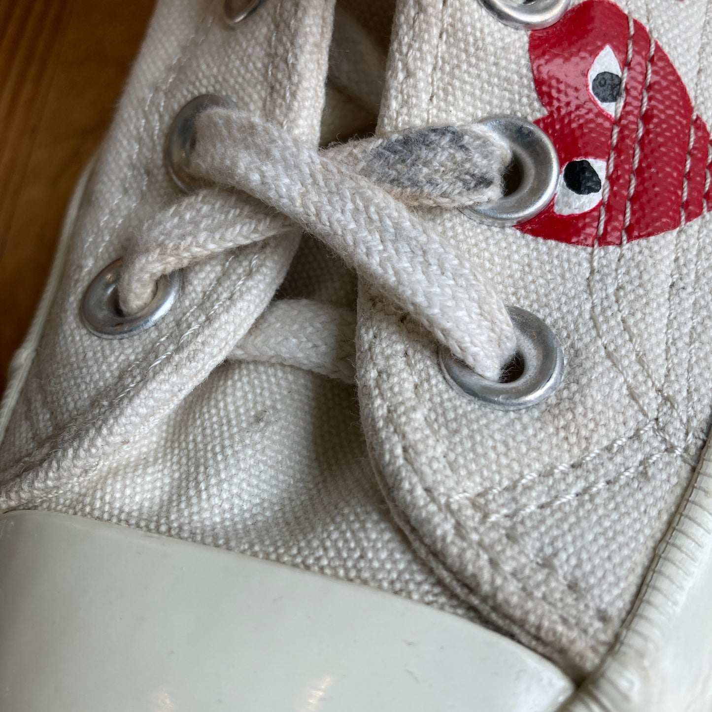Converse X Play Comme Des Garcons White High Multi Heart Shoes - Size 9 - 0709EH
