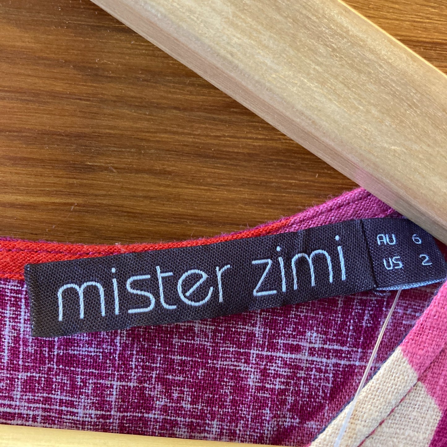 Mister Zimi Pink Geometric Colorblock Print Tiered Linen Dress - Size 2 - 0317SB