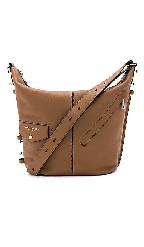 Marc Jacobs $495 Oak Brown Leather Sling Crossbody Purse Bag 0306ML