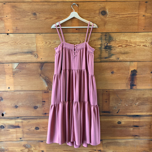 Christy Dawn Dusty Rose Tiered Sleeveless Midi Length Dress - Size XS - 0318TR