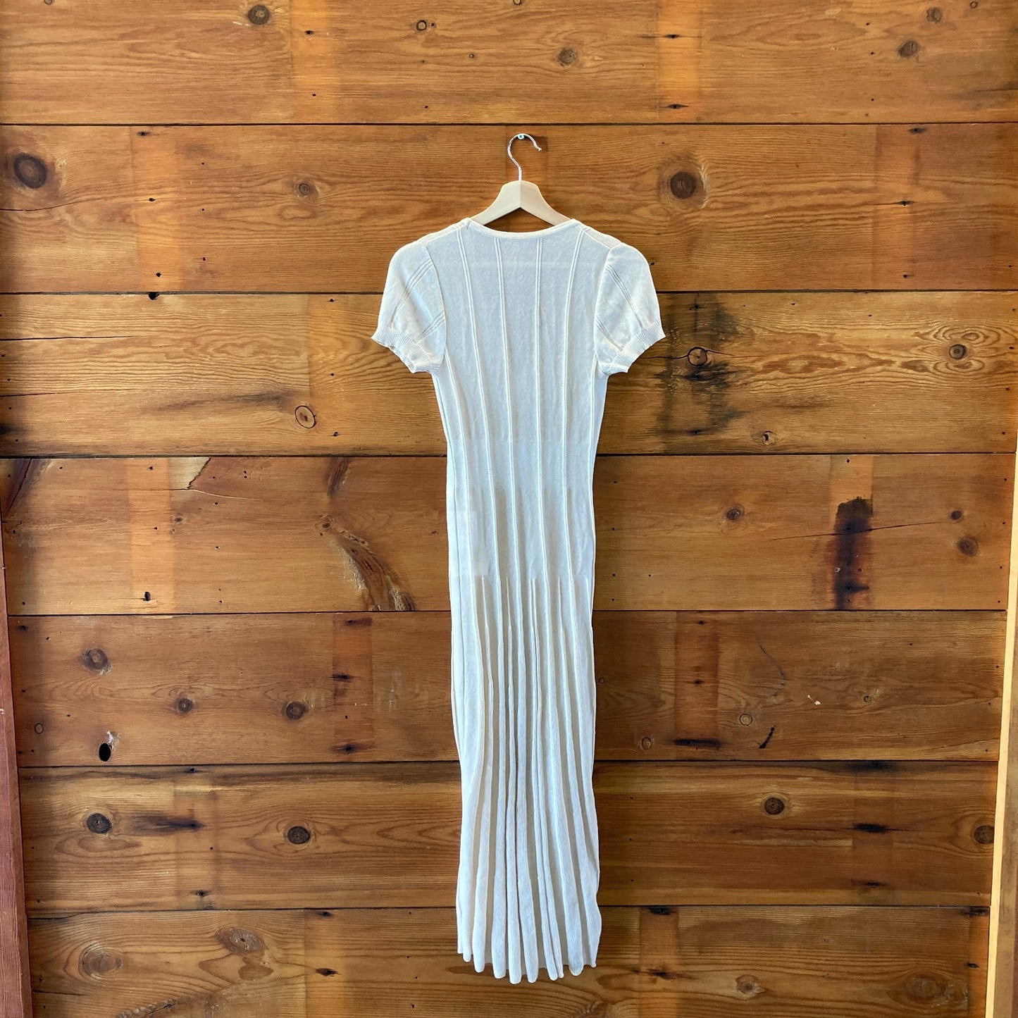 Jaquemus $168 Beige Knit Shirt Sheer Button Up Dress - Sz 36 / S - NEW - 1125EA