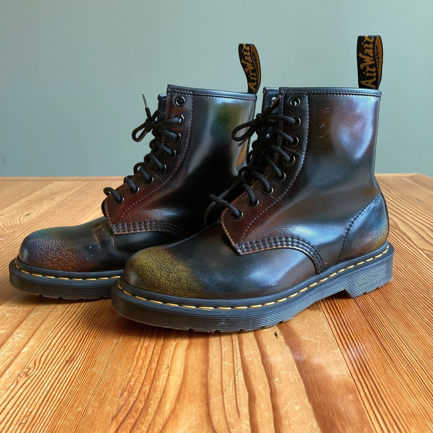 Dr. Martens 1460 Black For Pride Rub Off Leather Boots - Wmns Size 8 - 0425SV